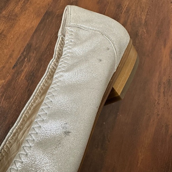 PAUL GREEN Rosette Ballet Flats in Silver Shimmer Suede Leather UK 7 US 9.5 - Picture 6 of 11